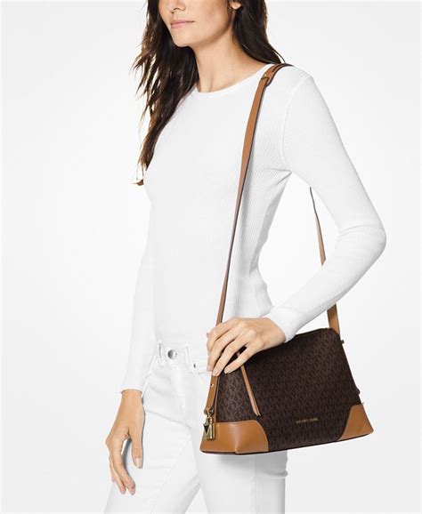 michael michael kors crosby signature messenger shoulder bag|Crosby Medium Pebbled Leather Messenger .